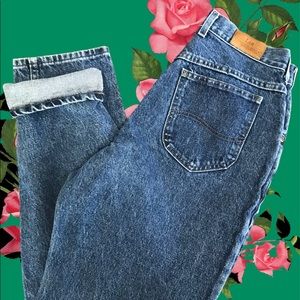 Vtg Lee High Waisted Mom Jeans Medium Wash Size 12